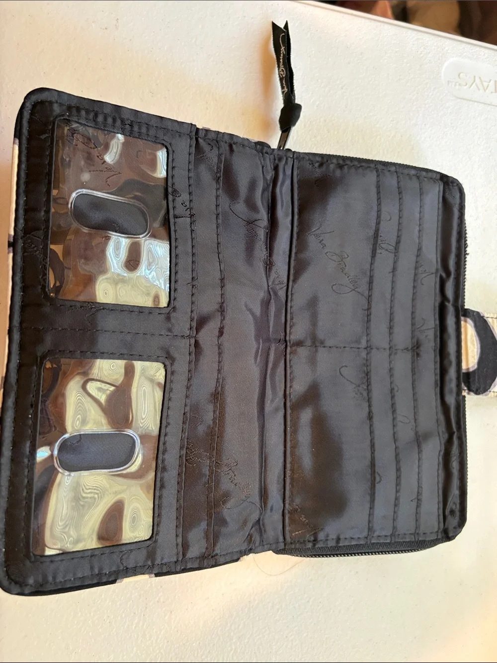 Vera Bradley turnlock wallet in Night and Day